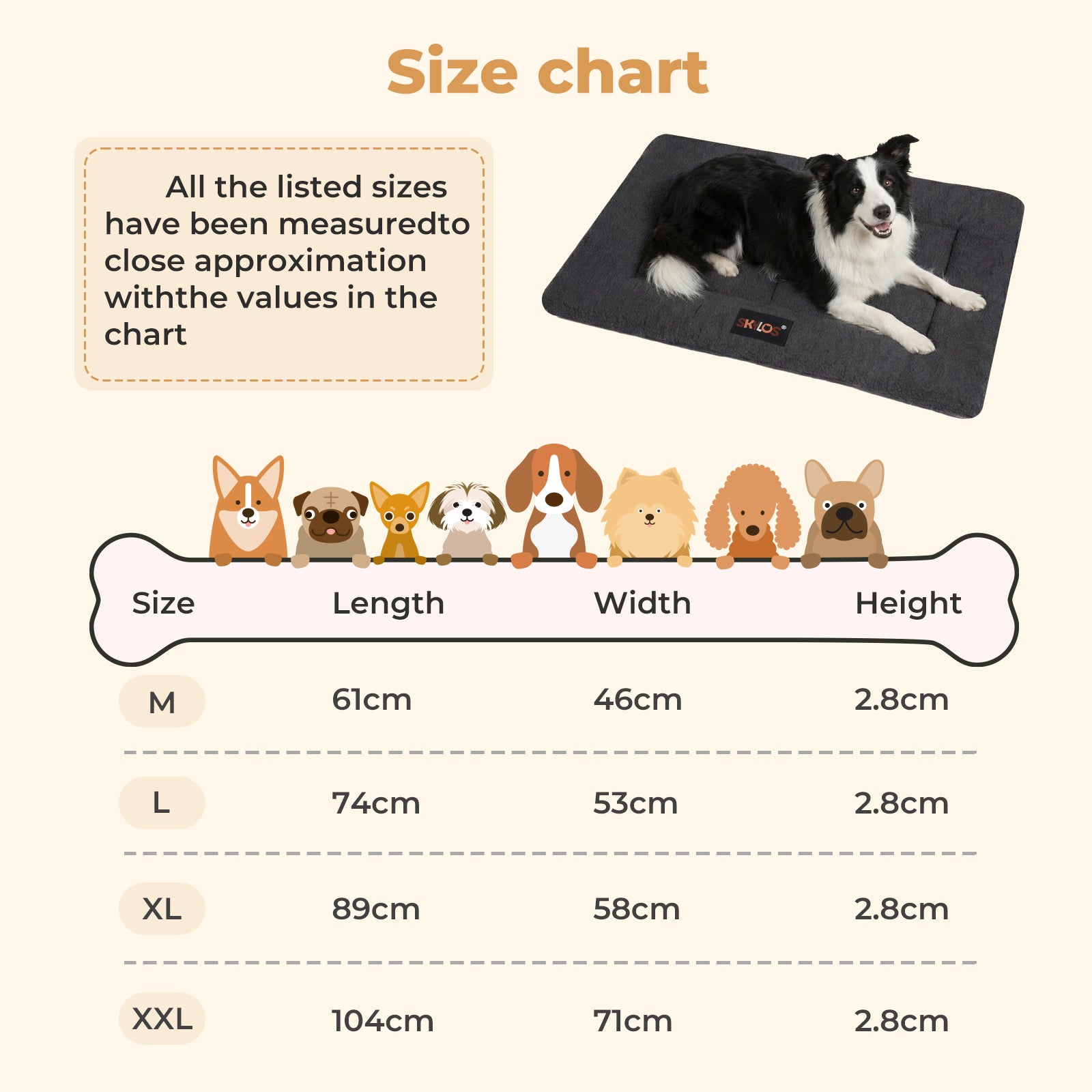 Large Dog Bed Mattress Soft Plush Cat Bed