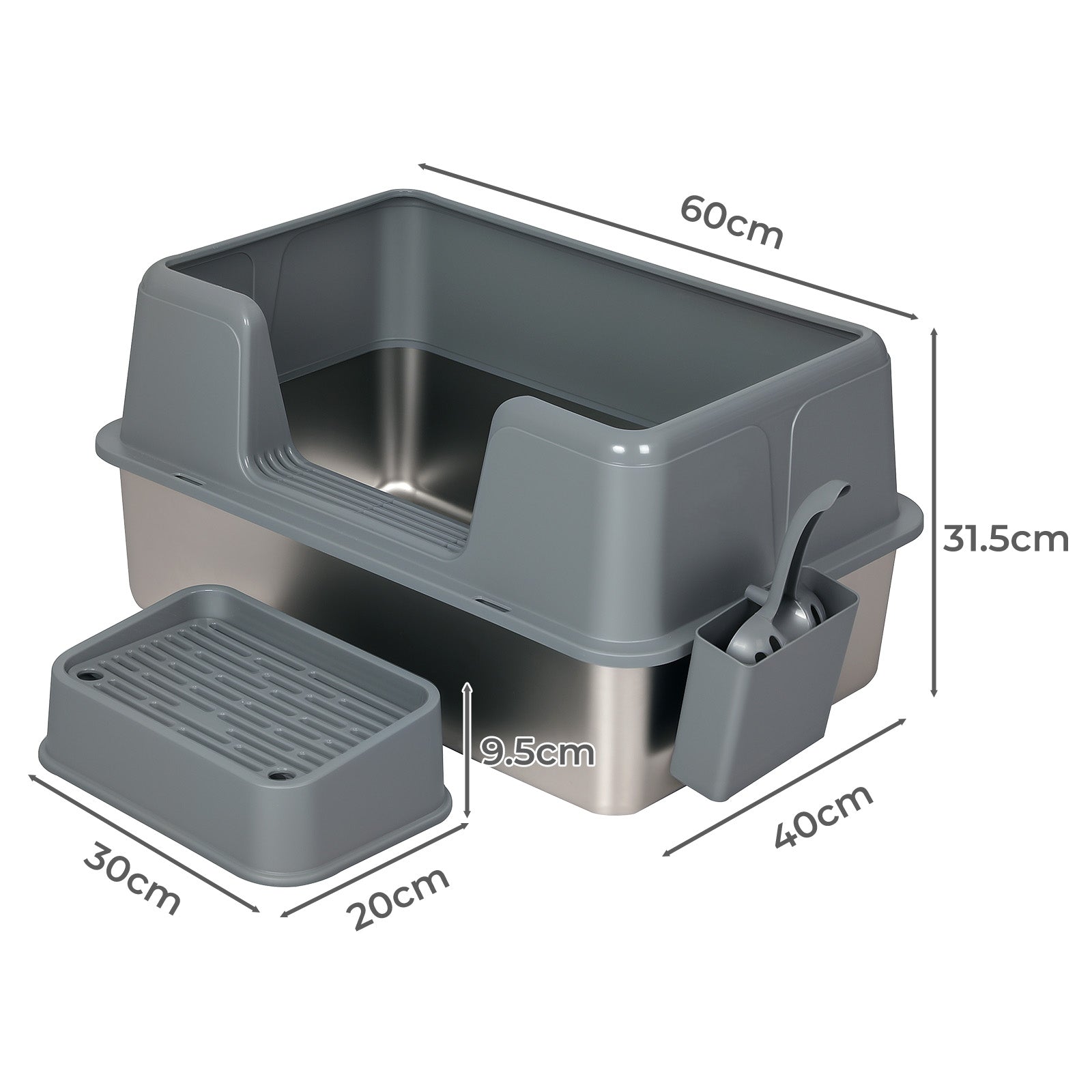 Cat Litter Box High Sided Litter Tray