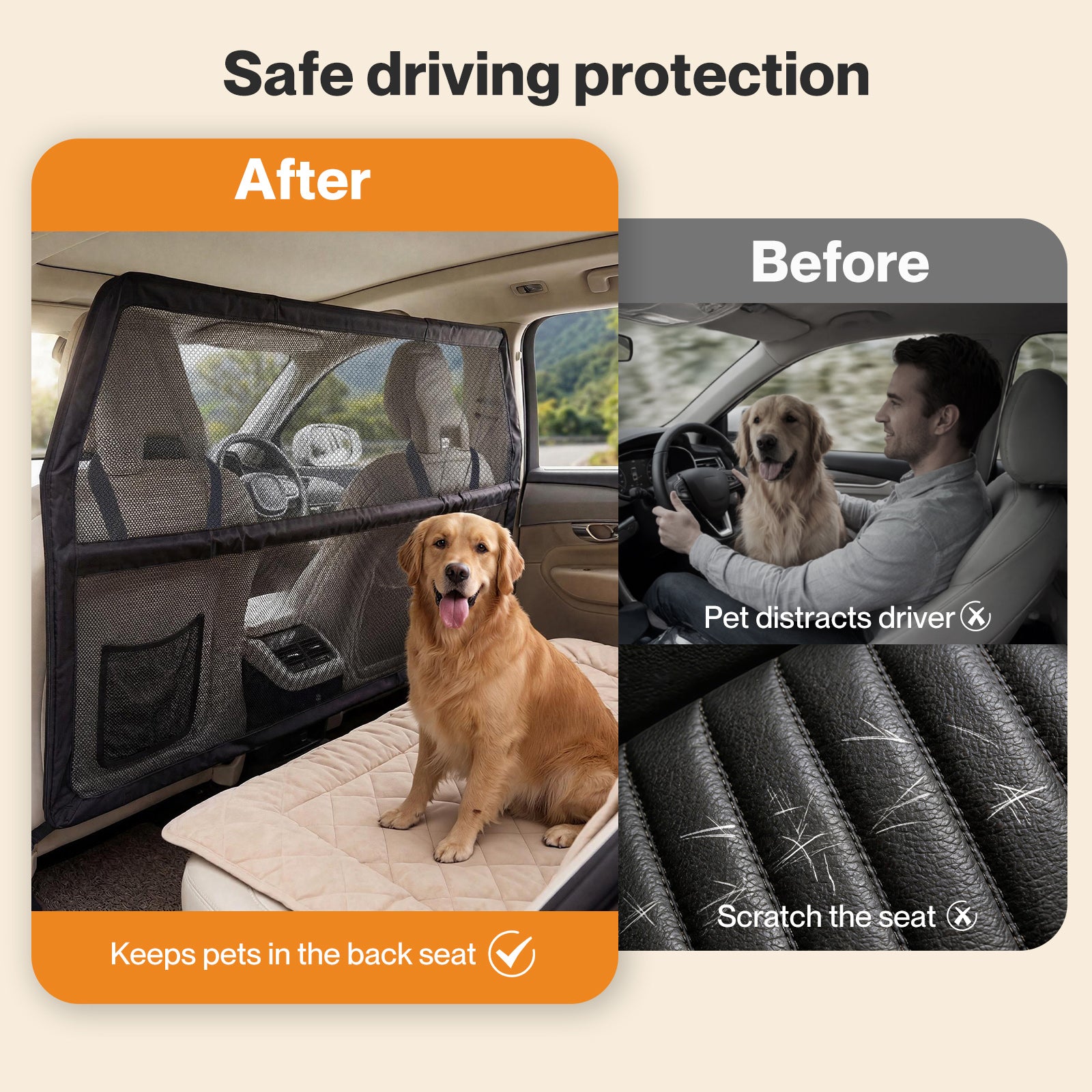 Standard Dog Car Barrier Net Mesh
