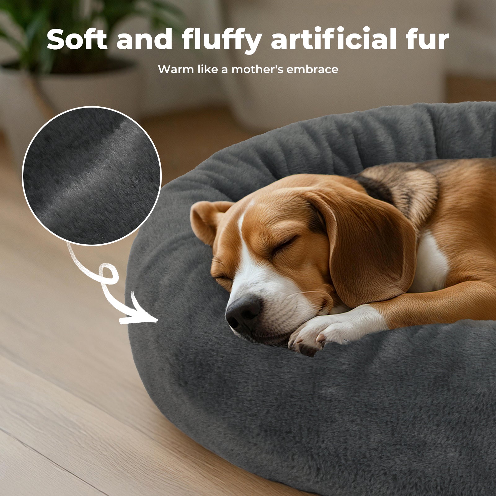 Large Dog Bed Donut Cushion Calming