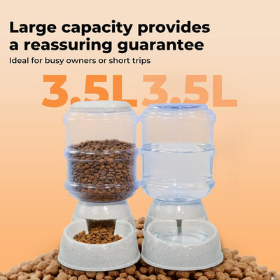 3.5L Pet Feeder and Waterer Set