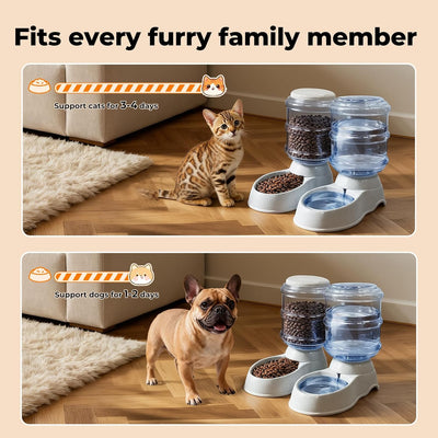 3.5L Pet Feeder and Waterer Set