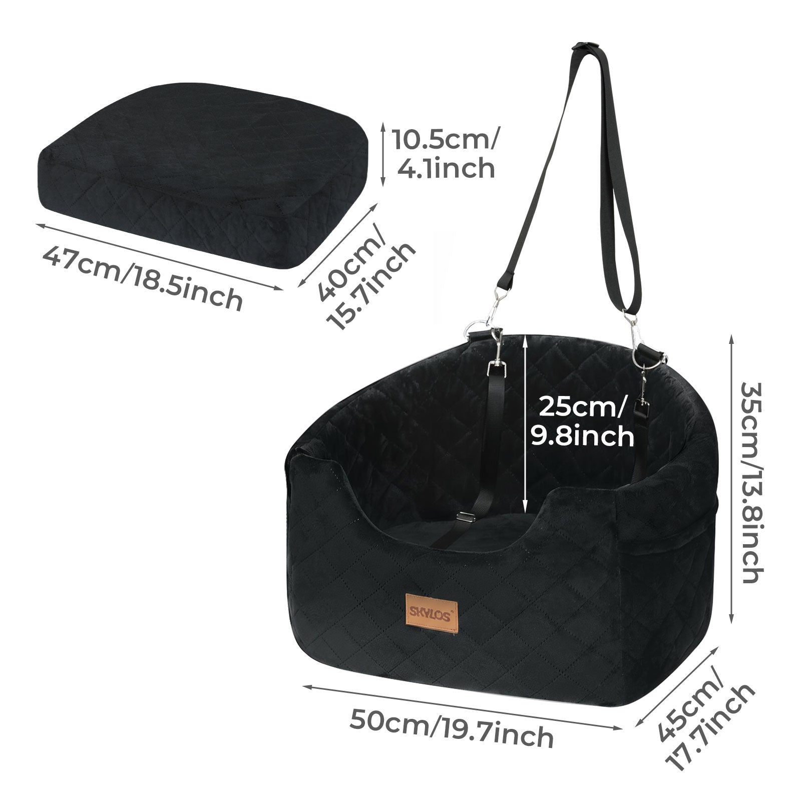 Dog Booster Car Seat Safe Puppy Travel Carrier