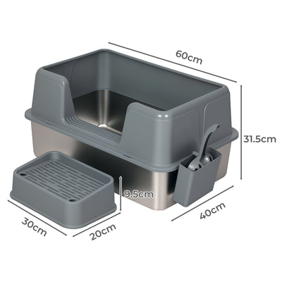 Cat Litter Box High Sided Litter Tray