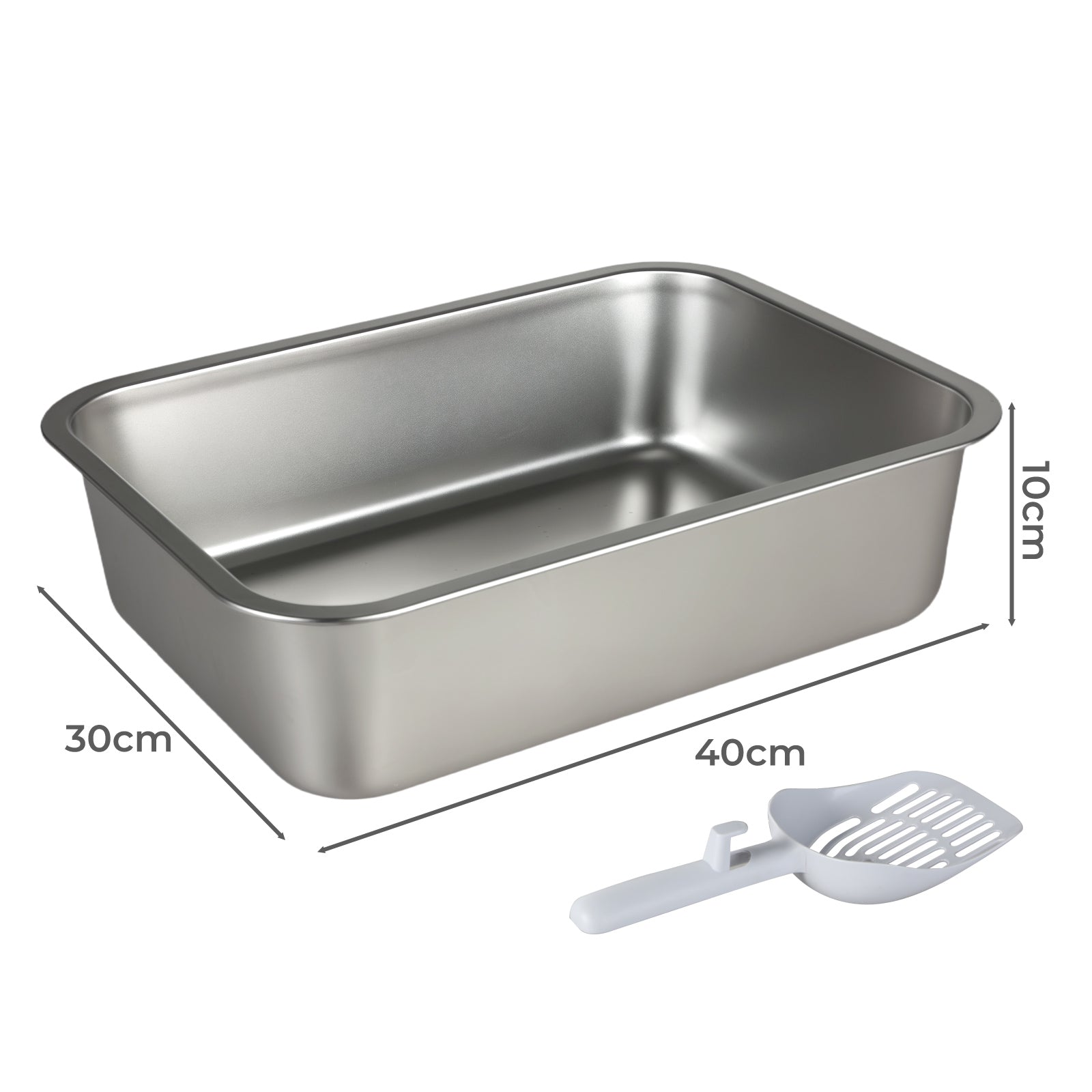 Cat Litter Box Stainless Steel Toilet Tray