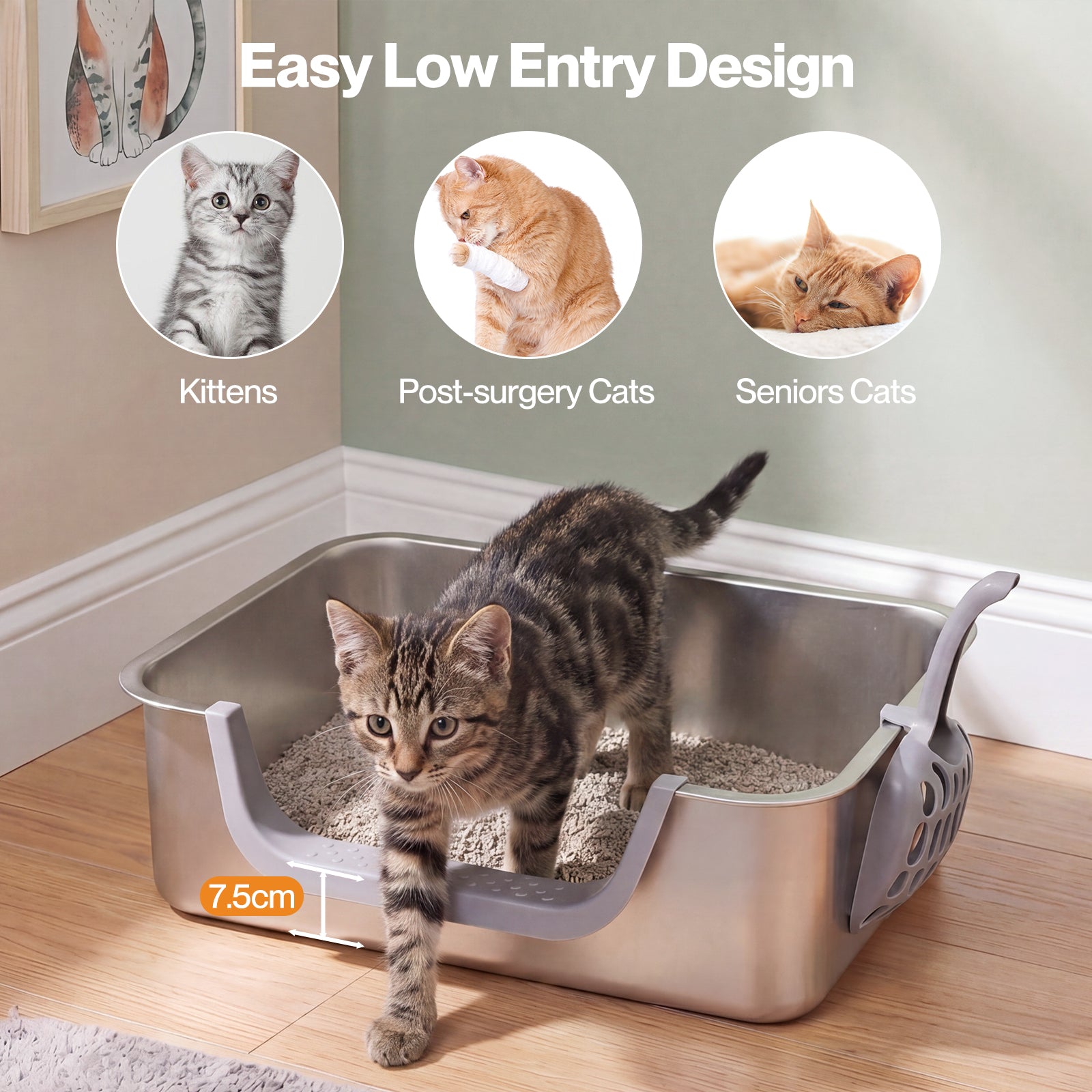 Cat Litter Tray Stainless Steel
