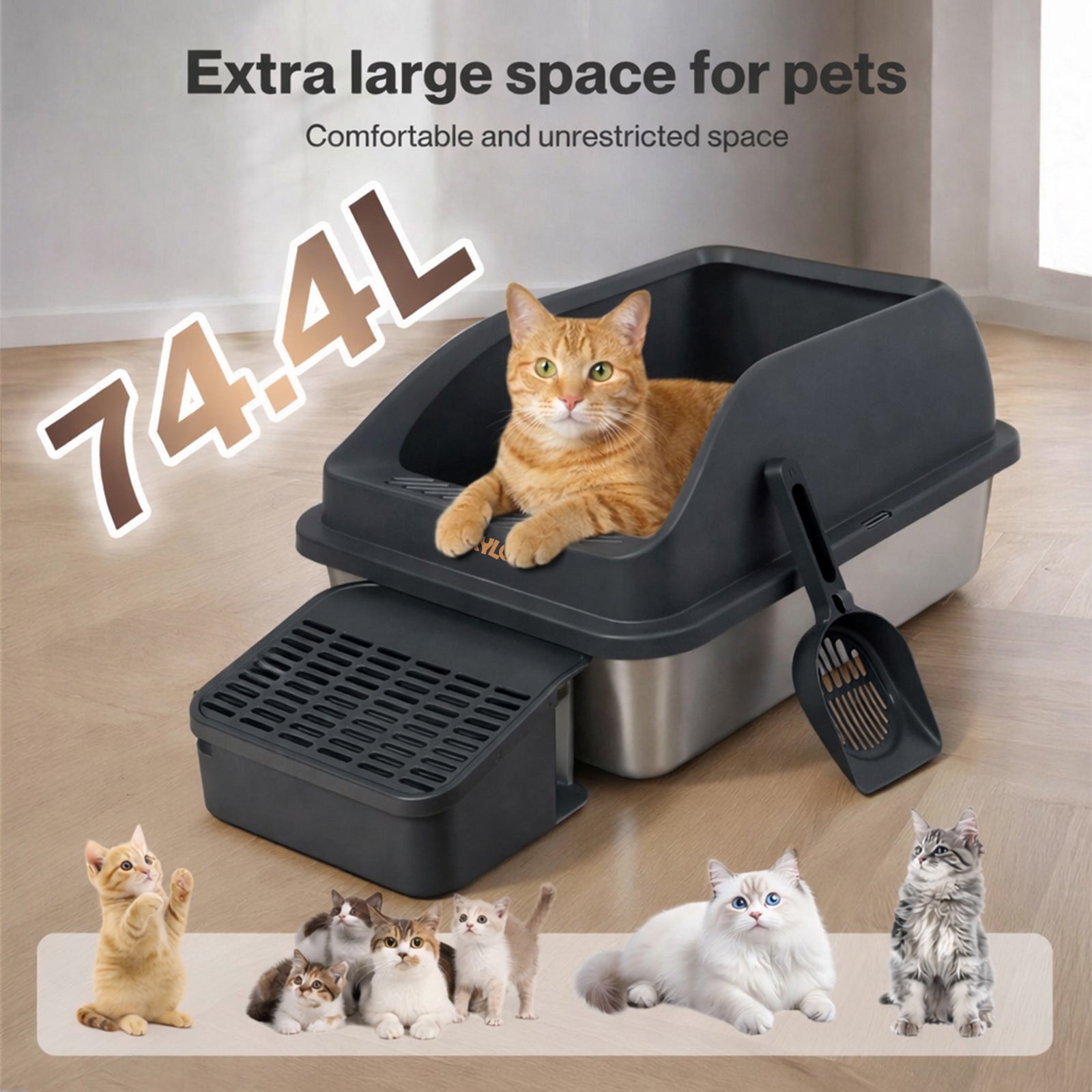 Stainless Steel Cat Litter Box