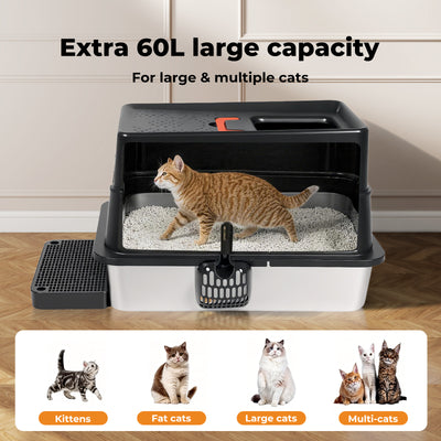 Cat Litter Box Stainless Steel Large