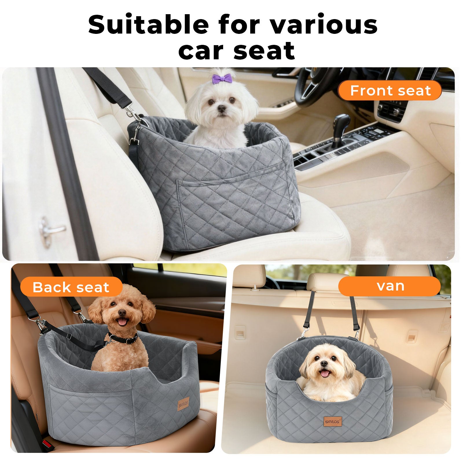 Dog Booster Car Seat Safe Puppy Travel Carrier