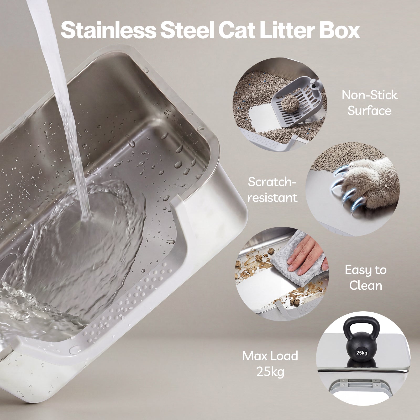 Cat Litter Tray Stainless Steel