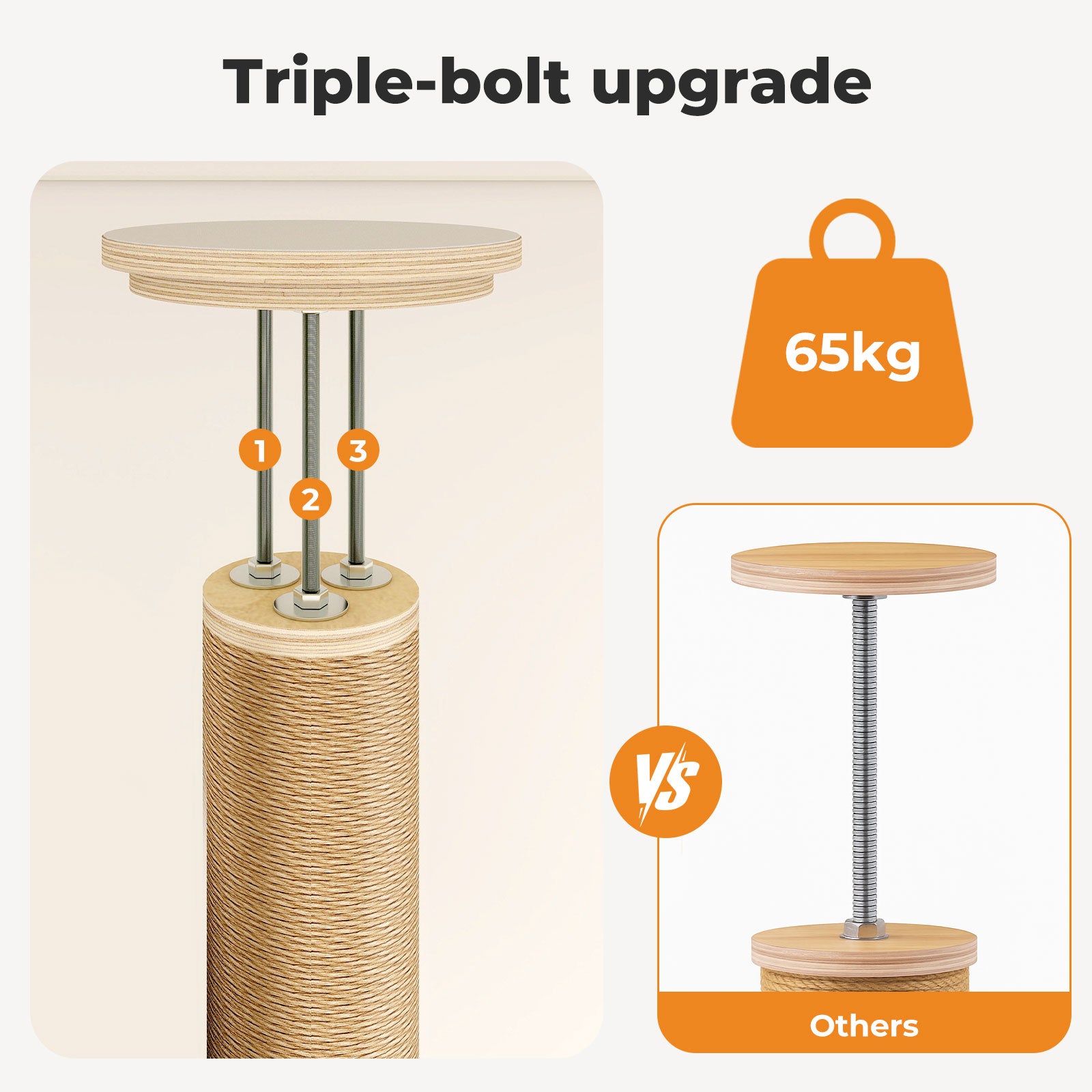 206-300cm 6-Tier Cat Tower
