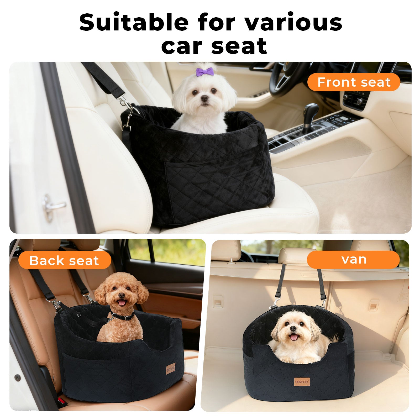 Dog Booster Car Seat Safe Puppy Travel Carrier