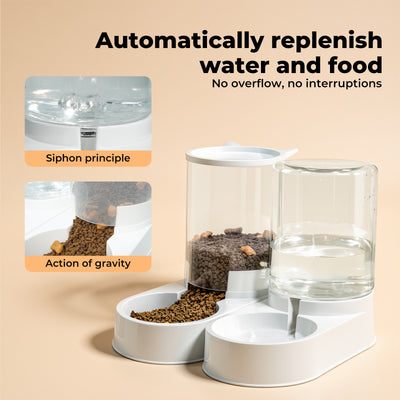 2 Packs Automatic Food Feeder Waterer Set 3.2L