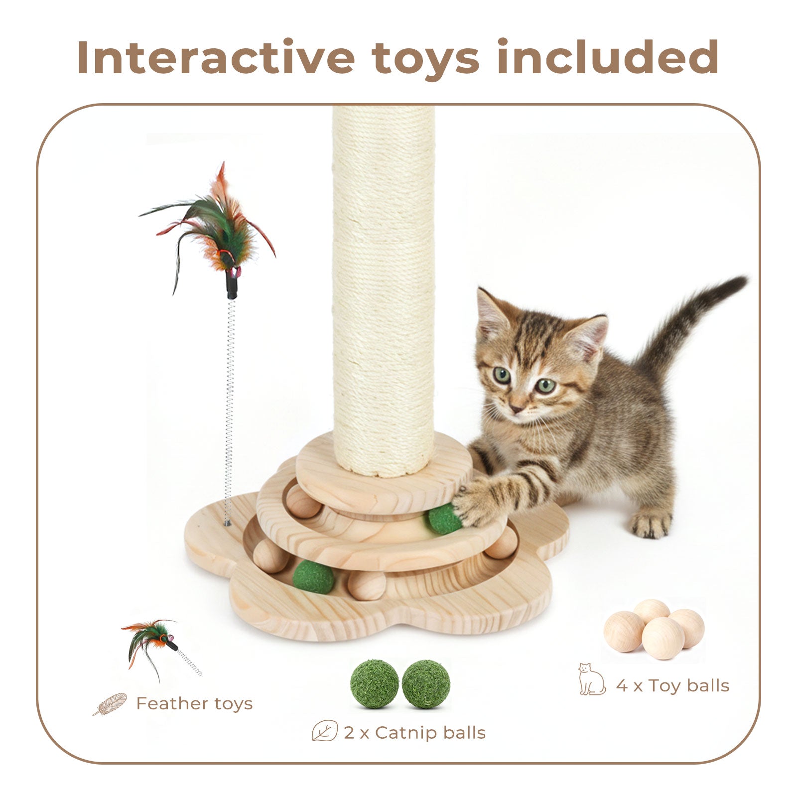 Cat Scratching Post Strong Natural Sisal Pole 45cm