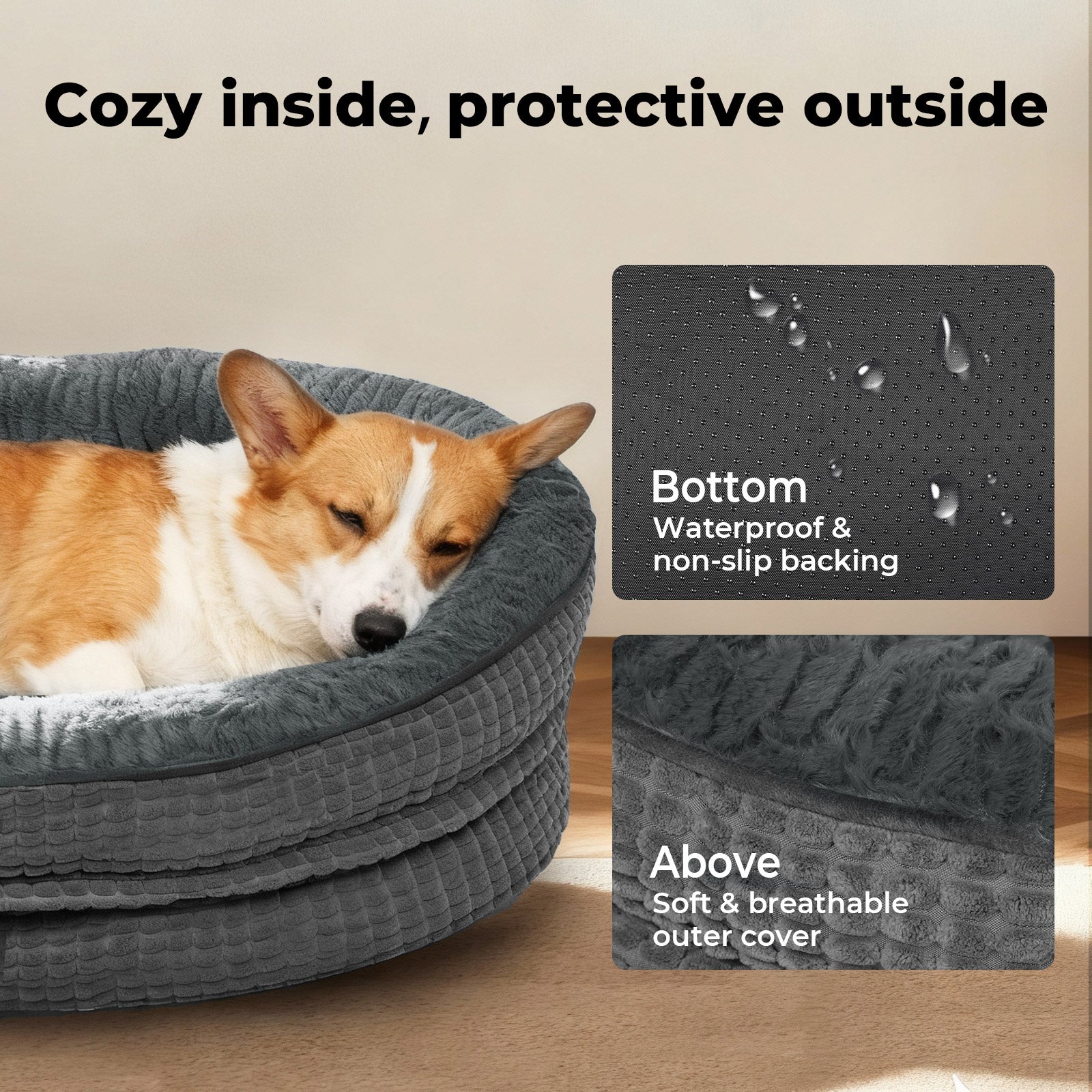 Large Orthopedic Plush Dog Bed Soft