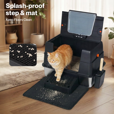 Cat Litter Box Enclosed Stainless Steel