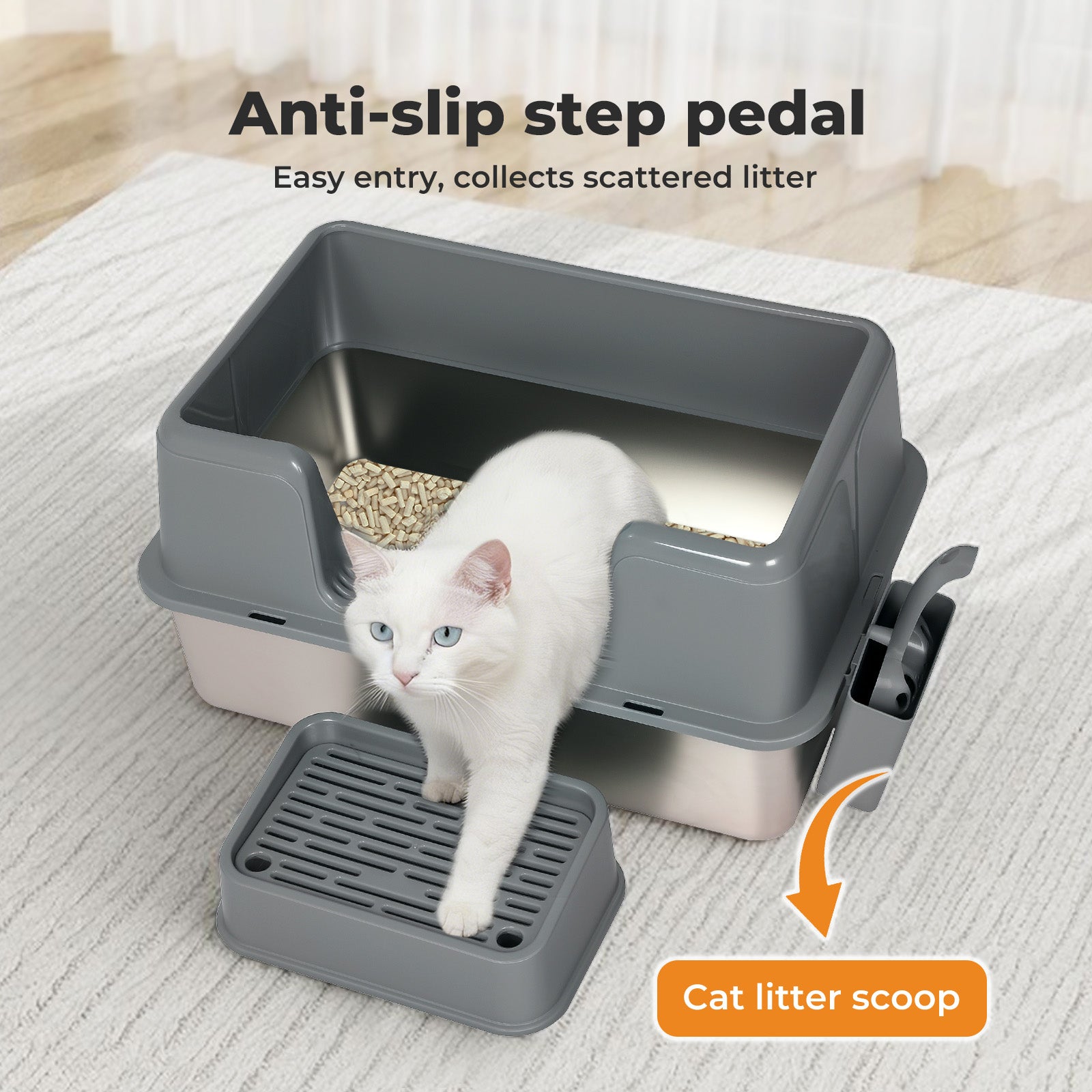 Cat Litter Box High Sided Litter Tray