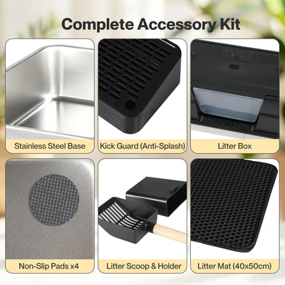 Cat Litter Box Enclosed Stainless Steel