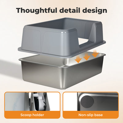 Cat Litter Box High Sided Litter Tray