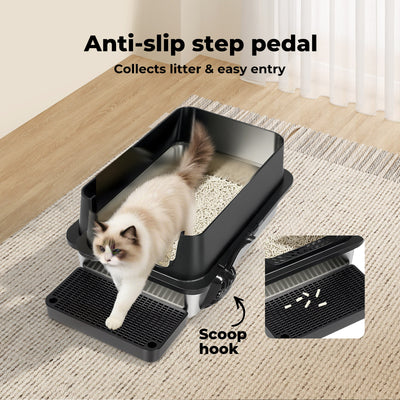 Cat Litter Box Stainless Steel Large