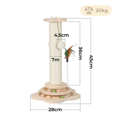 Cat Scratching Post Strong Natural Sisal Pole 45cm